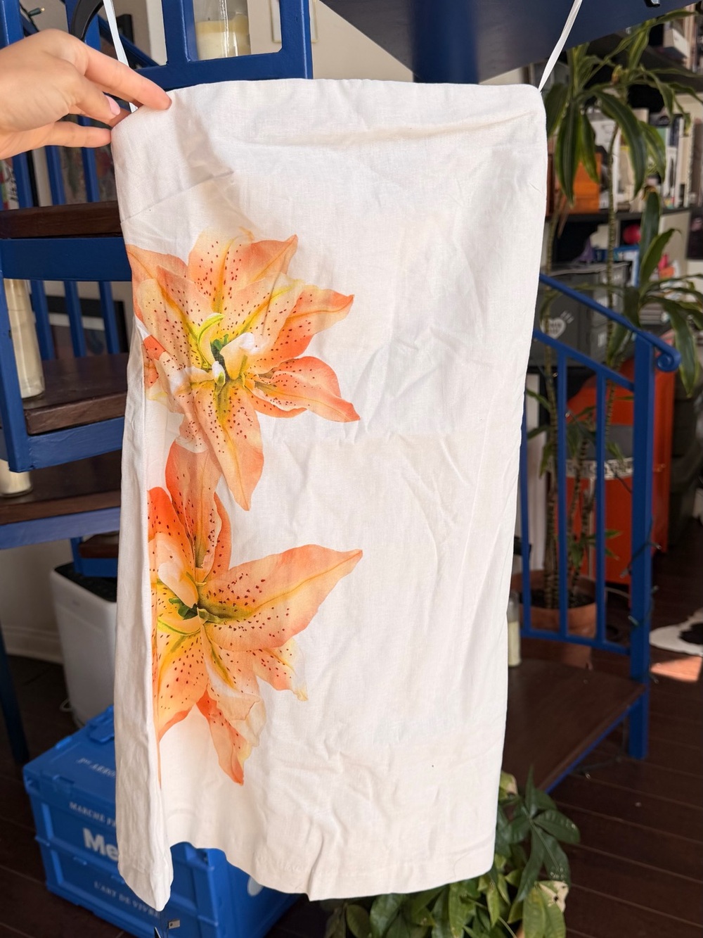 ASTR White Mini Dress with Orange Lily Print
